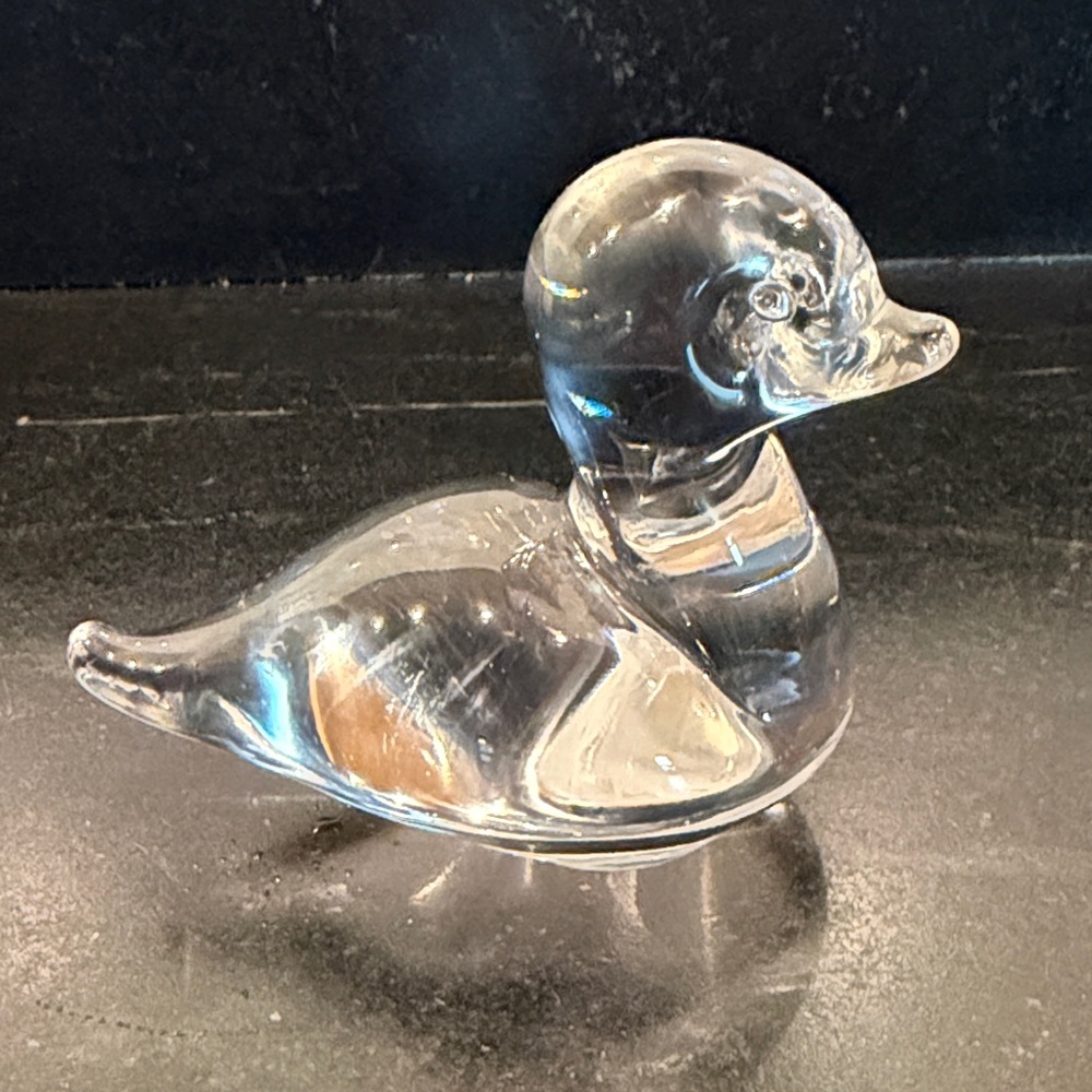Clear Glass Duck Figurine